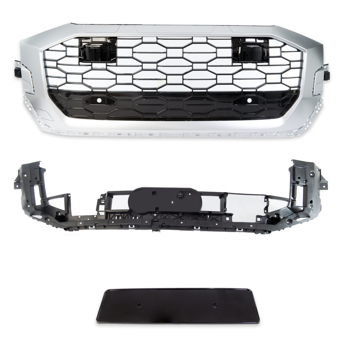 Sportgrill Silber Matt & Hochglanz Schwarz passend für Audi Q8 2019-heute