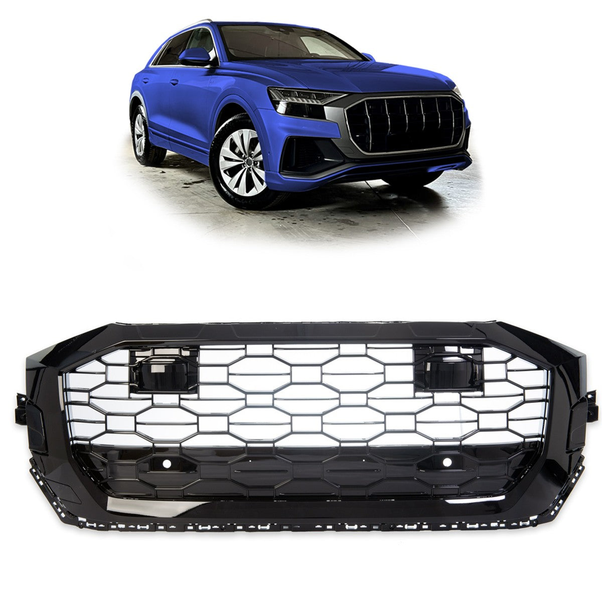 Kühlergrill Hochglanz Schwarz passend für Audi Q8 (4M) 2019-2024