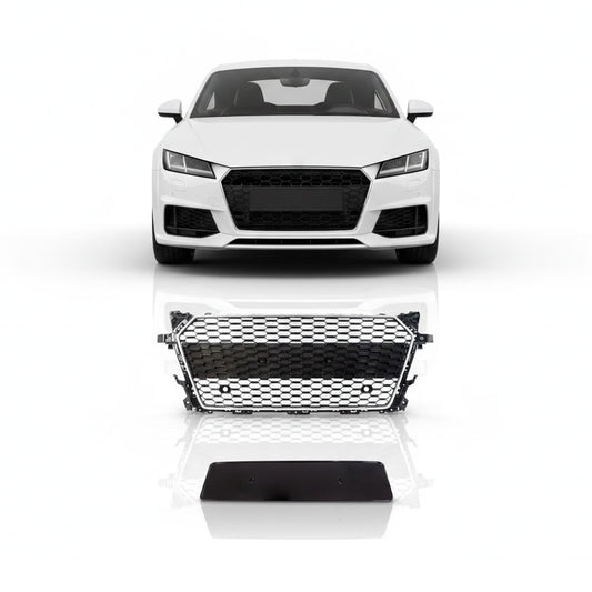 Kühlergrill Silber Hochglanz Schwarz Gitter passend für Audi TT 8S FV 2014-2018