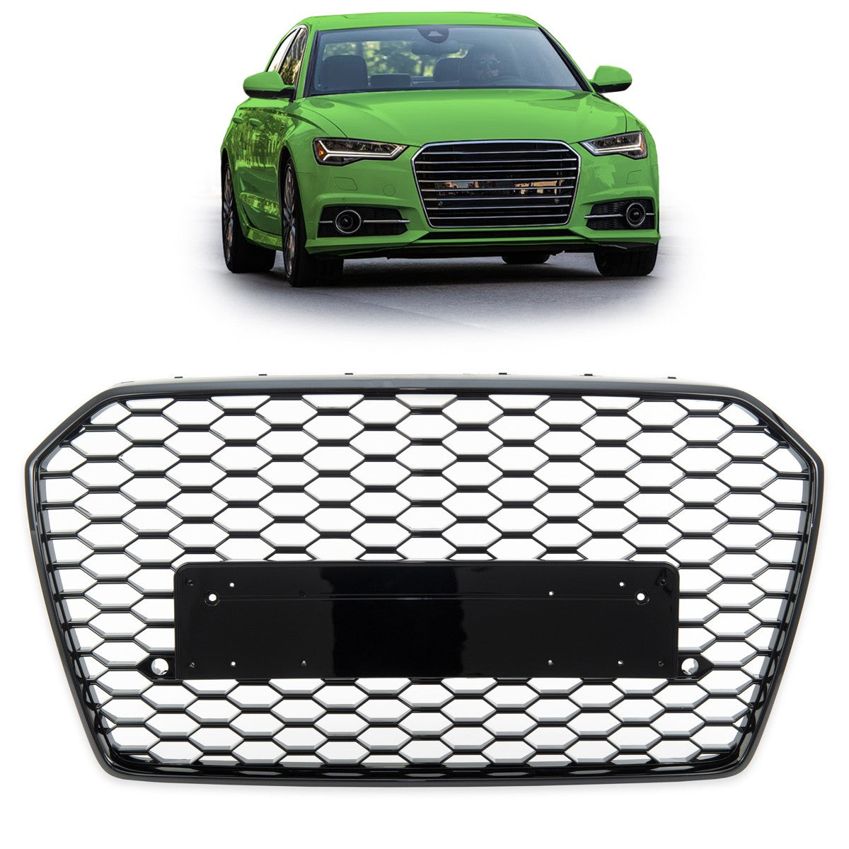 Sportgrill Hochglanz Schwarz passend für Audi A6 C7 4G 2015-2018