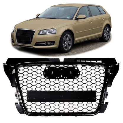 Hochglanz Schwarz Frontkühlergrill passend für Audi A3 8P Facelift 2008-2012