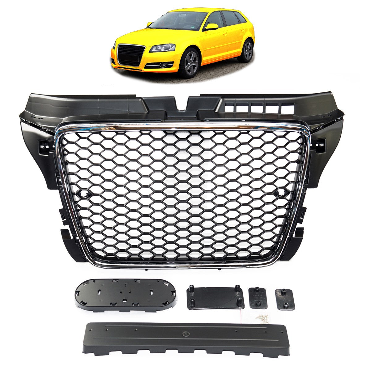 Sportgrill Chrom & Schwarz passend für Audi A3 8P Facelift 2008-2012
