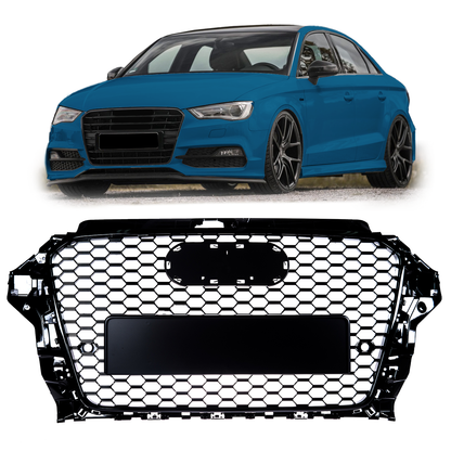 Sportgrill Hochglanz Schwarz passend für Audi A3 8V 2012-2016