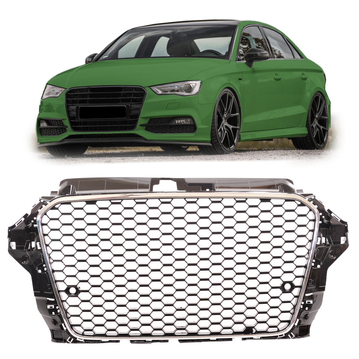 Sportgrill Chrom & Schwarz passend für Audi A3 8V 2012-2016