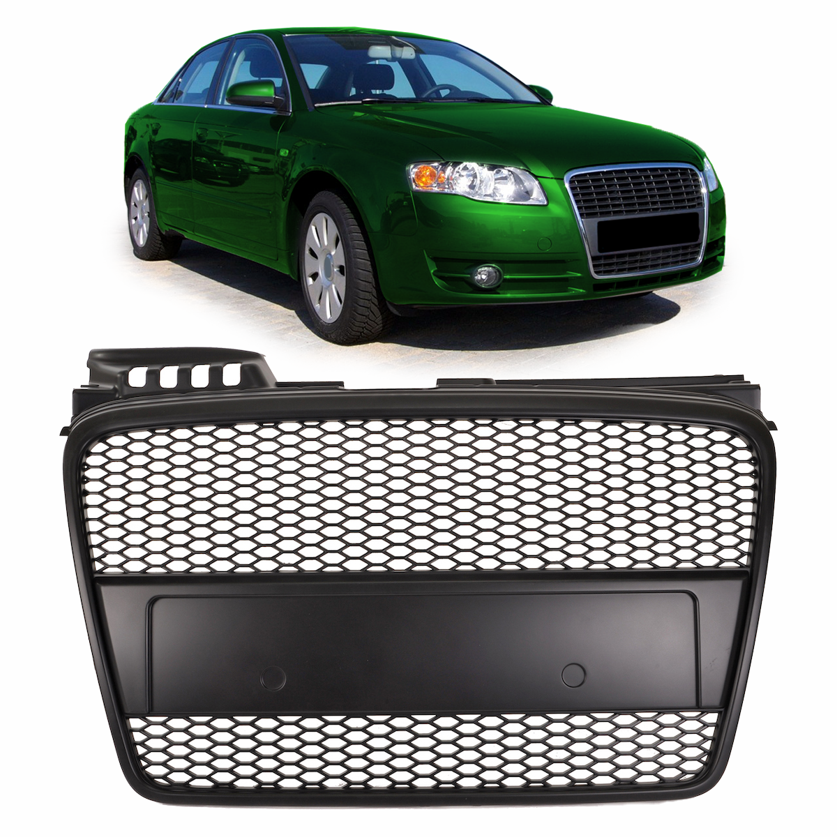Kühlergrill Hochglanz Schwarz passend für Audi A4 B7 2004-2008