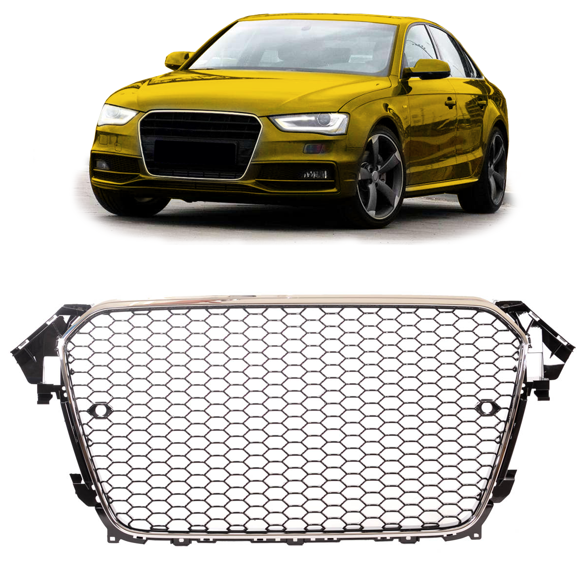 Frontgrill Chrom & Schwarz passend für Audi A4 B8 8K 2013-2016