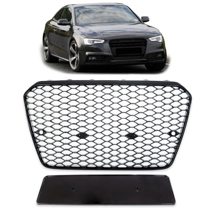 Sportgrill Hochglanz Schwarz passend für Audi A5 (8T) Facelift 2011-2015