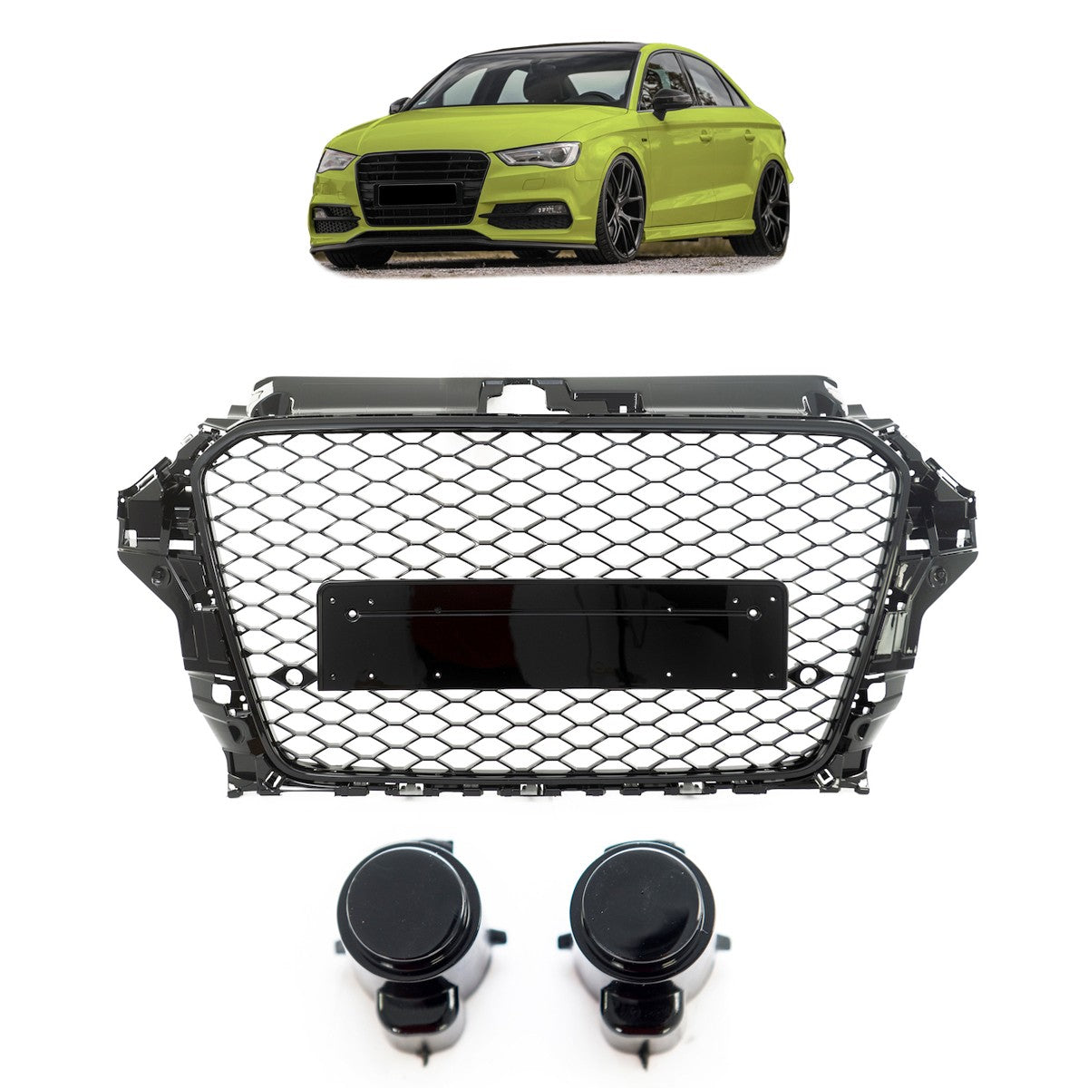 Kühlergrill Hochglanz Schwarz passend für Audi A3 8V 2012-2016