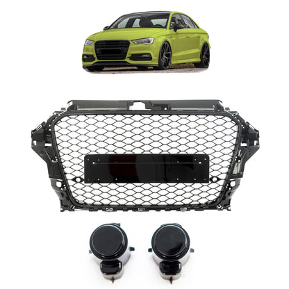 Kühlergrill Hochglanz Schwarz passend für Audi A3 8V 2012-2016