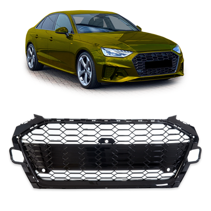 Hochglanz Schwarz Kühlergrill mit Kamera passend für Audi A4 B9 2019-2023