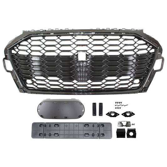 Kühlergrill Hochglanz Schwarz passend für Audi A4 B9 Facelift 2019-2023