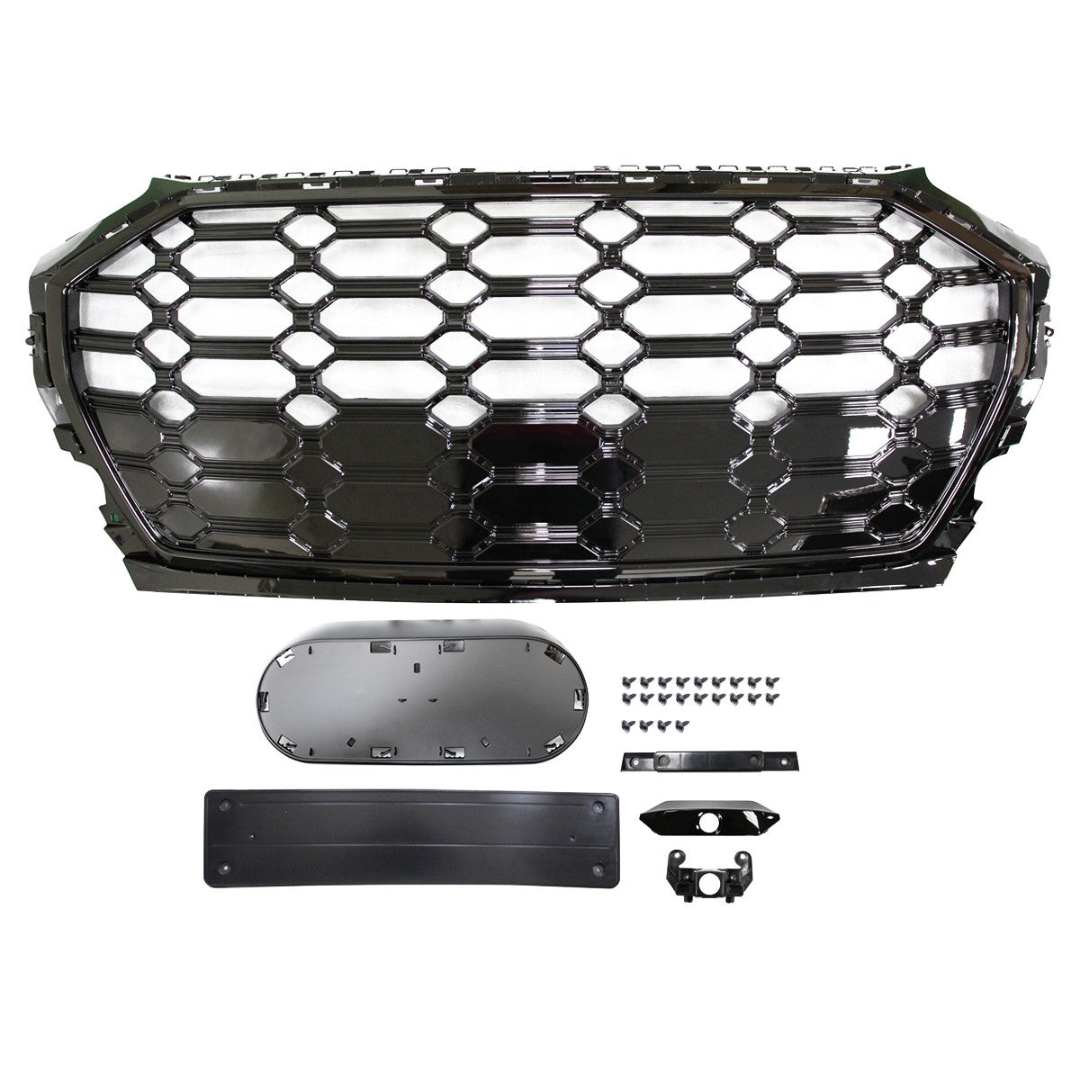Sportgrill Waben Hochglanz Schwarz passend für Audi Q5 (FY) 2021->>