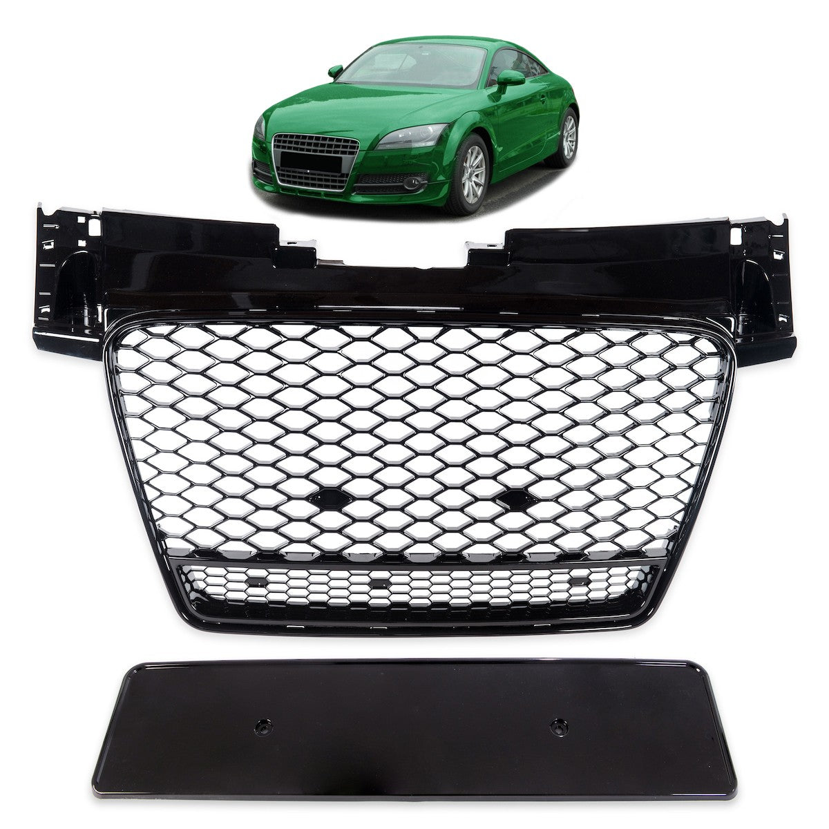 Frontgrill Hochglanz Schwarz passend für Audi TT 8J 2006-2014