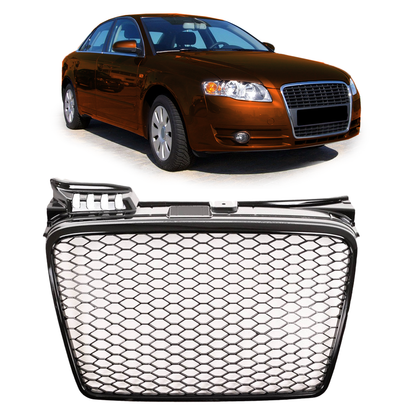 Mattschwarzer Kühlergrill passend für Audi A4 B7 Limousine Avant 2004-2008