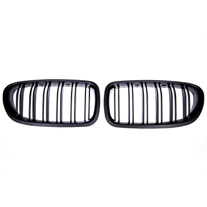 Doppelstreifen Kühlergrill Matt Schwarz passend für BMW 5er F10 F11 2010-2018