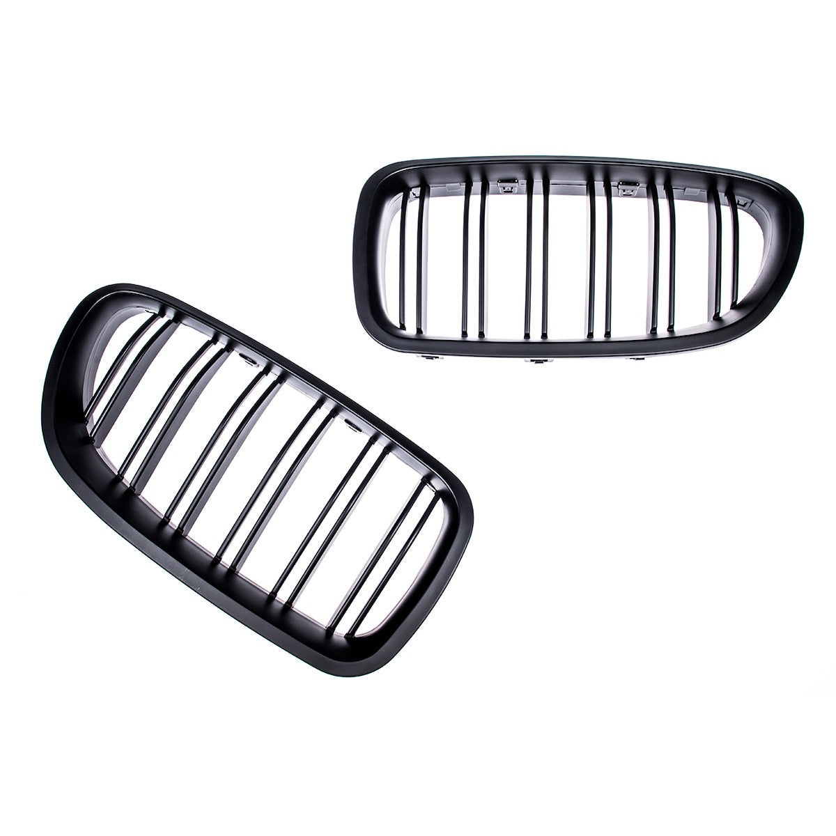 Doppelstreifen Kühlergrill Matt Schwarz passend für BMW 5er F10 F11 2010-2018