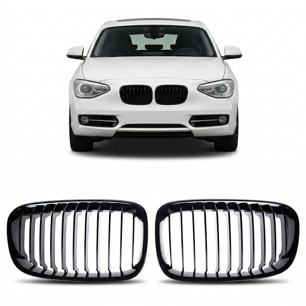 Kühlergrill Hochglanz Schwarz passend für BMW 1er F20 F21 2011-2015
