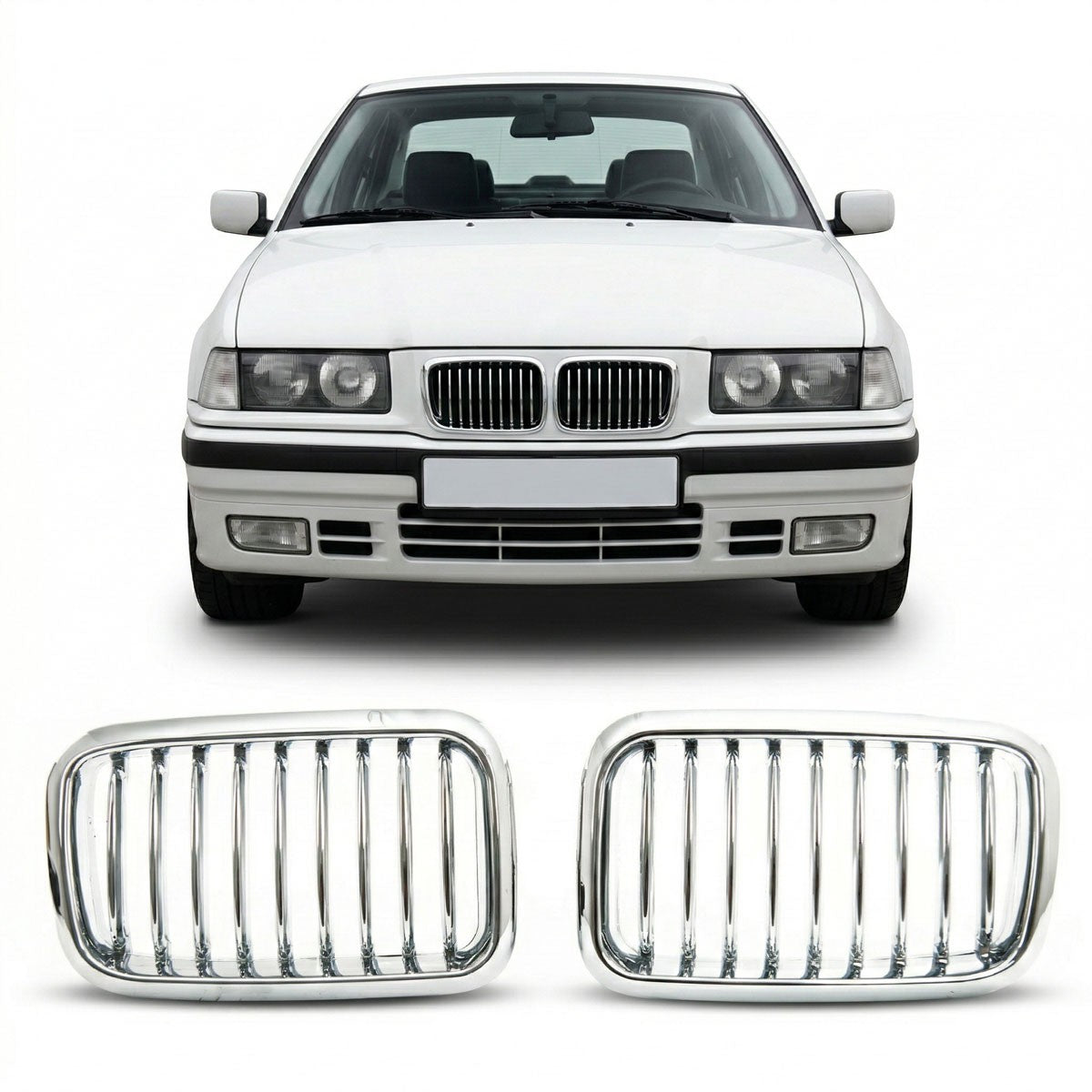 Grill Einzellinie ganz Chrom passend für BMW 3er E36 1991-1996