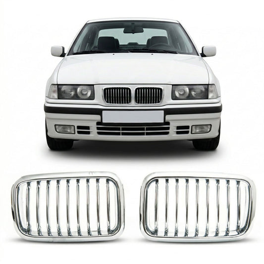 Grill Einzellinie ganz Chrom passend für BMW 3er E36 1991-1996