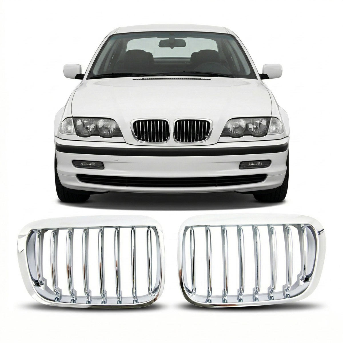 Grill Einzellinie ganz Chrom passend für BMW 3er E46 1998-2001