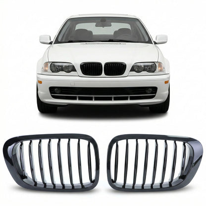 Frontgrill Hochglanz Schwarz passend für BMW 3er E46 Coupé Cabrio 1999-2003