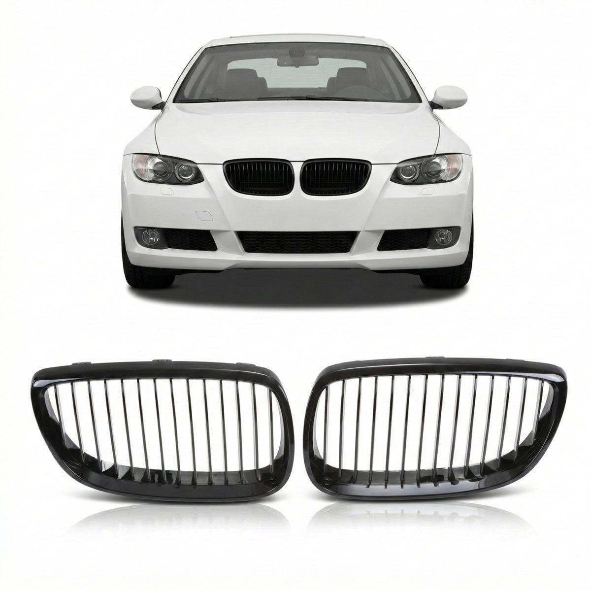 Kühlergrill Hochglanz Schwarz passend für BMW 3er E92 E93 2005-2010