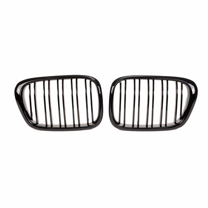 Sportgrill Hochglanz Schwarz Doppelrahmen passend für BMW 5er E39 1995-2003