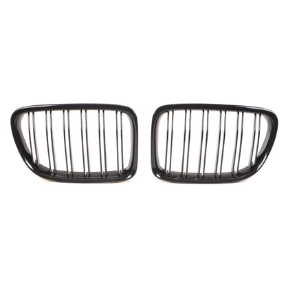 Sportgrill Hochglanz Schwarz Doppelstreifen passend für BMW X1 E84 2009-2015