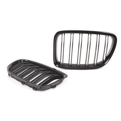 Sportgrill Hochglanz Schwarz Doppelstreifen passend für BMW X1 E84 2009-2015