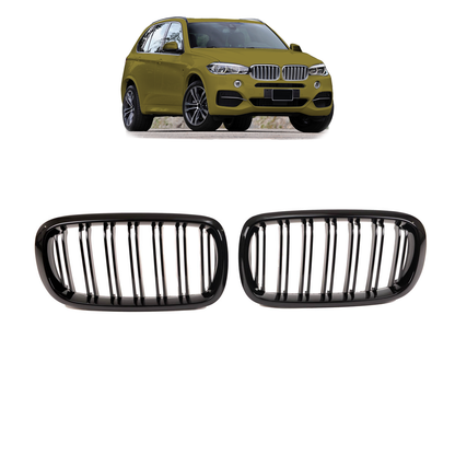 Kühlergrill Hochglanz Schwarz Doppel-Linie passend für BMW X5 F15 F85 X6 F16 2013-2018