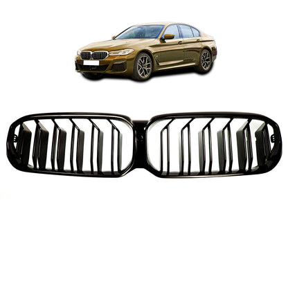 Frontgrill Hochglanz Schwarz Dual Line passend für BMW 5er G30 G31 2020-2023