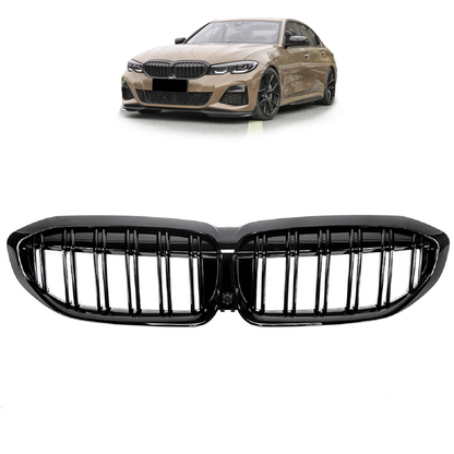 Frontgrill Hochglanz Schwarz Dual Line passend für BMW 3er G20 G21 2019-2022