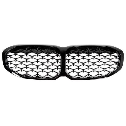 Hochglanz Schwarz Diamant Sportgrill passend für BMW 1er F40 2019-2024