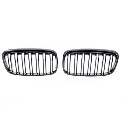 Hochglanz Schwarz Dual Line Sportgrill passend für BMW 2er F45 2014-2018