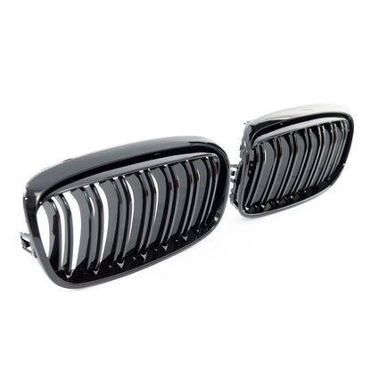 Hochglanz Schwarz Dual Line Sportgrill passend für BMW 2er F45 2014-2018