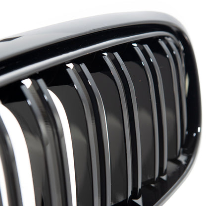 Hochglanz Schwarz Dual Line Sportgrill passend für BMW 2er F45 2014-2018