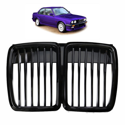 Grill Einzellinie Hochglanz Schwarz passend für BMW 3er E30 1987-1994