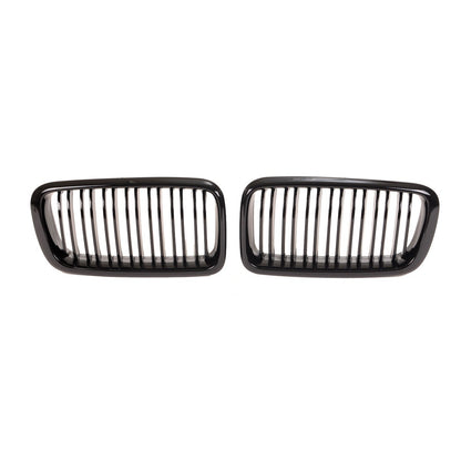 Kühlergrill Doppel Linie Hochglanz Schwarz passend für BMW 7er E38 1994-2001