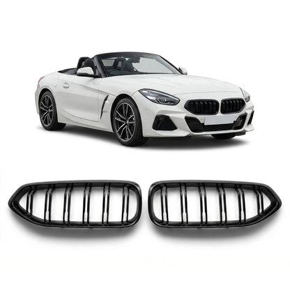 Doppelstreifen Hochglanz Schwarzer Kühlergrill passend für BMW Z4 (G29) 2018-2024