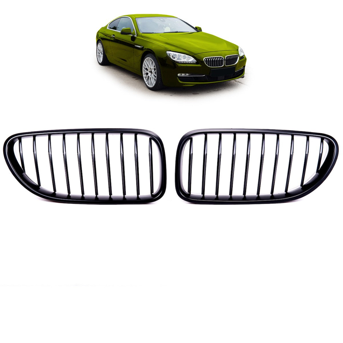 Matt Schwarz Einzelstreifen Kühlergrill passend für BMW 6er F06 F12 F13 11-18