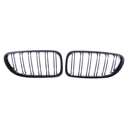 Kühlergrill Doppelstreifen Hochglanz Schwarz passend für BMW 6er F13/F12/F06 2011-2018