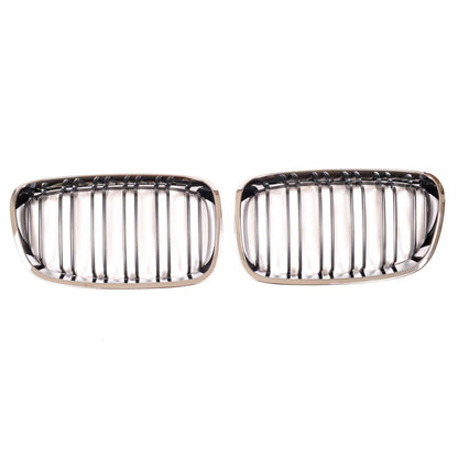 Kühlergrill Doppelstreifen Chrom & Schwarz passend für BMW 1er F20 F21 2011-2015