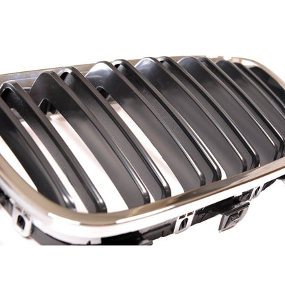 Kühlergrill Doppelstreifen Chrom & Schwarz passend für BMW 1er F20 F21 2011-2015