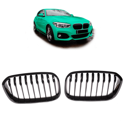 Kühlergrill Hochglanz Schwarz passend für BMW 1er F20 F21 2015-2019