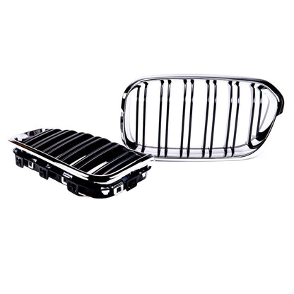 Dual Line Chrom & Schwarz Grill passend für BMW 1er F20/F21 2015-2019