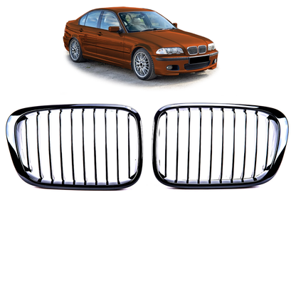 Frontgrill Hochglanz Schwarz Einzellinie passend für BMW 3er E46 1998-2001
