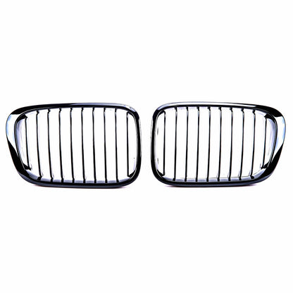 Frontgrill Hochglanz Schwarz Einzellinie passend für BMW 3er E46 1998-2001