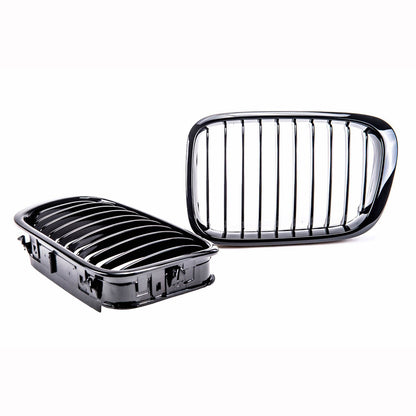 Frontgrill Hochglanz Schwarz Einzellinie passend für BMW 3er E46 1998-2001