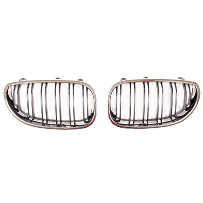 Doppelstreifen Chrom & Schwarz Grill passend für BMW 5er E60 E61 2003-2010