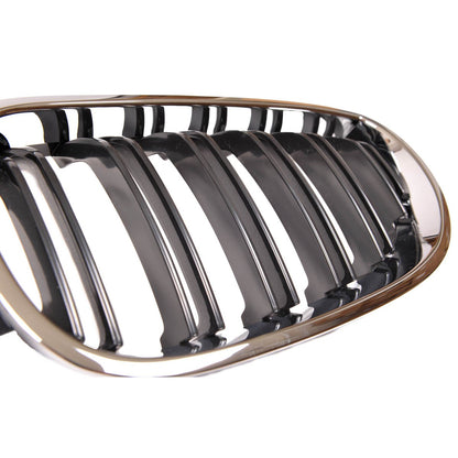 Doppelstreifen Chrom & Schwarz Grill passend für BMW 5er E60 E61 2003-2010